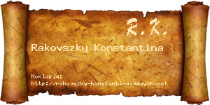 Rakovszky Konstantina névjegykártya